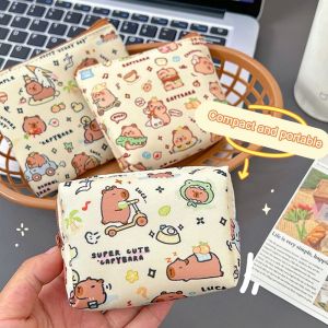 ROLL Waterproof Capybara Coin Purse Cartoon Pattern Mini Storage Bag Cute Portable Wallet