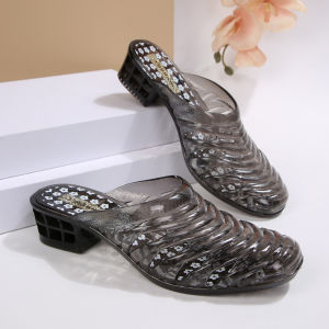 [Free Shipping] Wedge Heel Slippers 2026 Summer Collection WomenS And Mom Shoes New Jelly-Style Low-Heeled Sandals With Soft Soles And A Closed-Toe Design