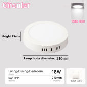 LED Downlight Ceiling Light Surface Pin Lights White Light Panel Lighting LED Lamp Down Light LED Ceiling Light 4.4-11 Inches LED Surface Downlight