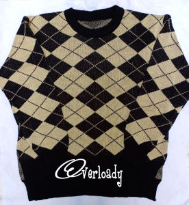 GRATIS ONGKIR Sweater Rajut Korea Wanita Motif Belah Ketupat DIAMIOND Printing cardigan rajut model terbaru PREMIUM TEBAL By Overloady