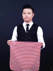 Liu Qian -- Magical Transforming Scarf Instantly Changes Shape StripeFlipRapidChangeSilk-MagicTrickECS002965