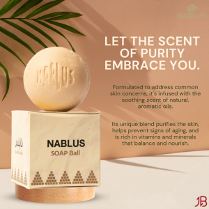 1pcs Nablus Ball Herbal Soap 120g | Sabun Bola Minyak Zaitun dari Palestin