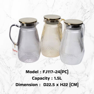 LAVA TAMU Plastic Crystal Water Fridge Jug Premium Design/Jug Air Bertutup Tahan lasak