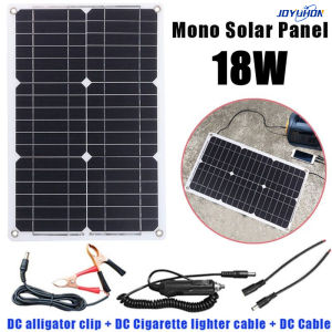 JOYUHON Single crystal 18W solar panel 12V system charger for outdoor use