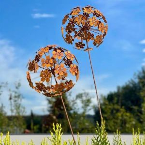 MADEWITH 3D 3D Garden Stake Vintage Style Rustic Style Garden Decorative Pile Metal Garden Silhouette Sculpture Garden Decor