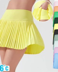 Women Sport Skort with Pockets Cool Quick Dry Fashion Pleated Skirt with Anti-glare Shorts Daily Golf Tennis Badminton Running Pantskirt