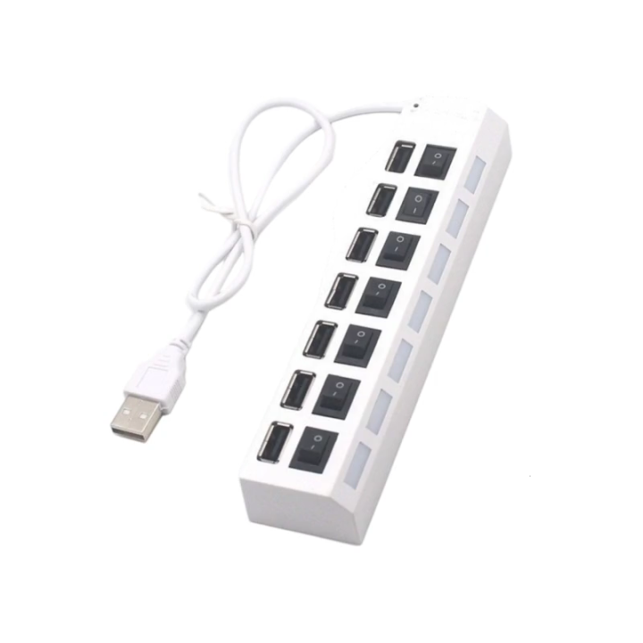 USB2.0 Splitter 7 Port Power USB Splitter USB Splitter with Individual ...