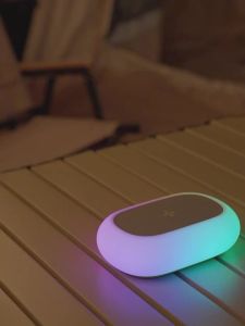 Wireless Charger Pad Stand แคมป์ปิ้งไฟ LED โคมไฟกลางคืนแบบชาร์จไฟได้สำหรับโคมไฟเต็นท์กลางแจ้งโคมไฟฉุกเฉิน Fast CHARGING