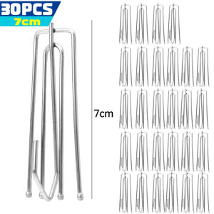 Dizoey 30PCS 4 Prongs Pinch Hooks Stainless Steel Curtain Pleated Hook Curtain Pinch Pleat Hooks Drapery Pins Curtain Decorative Accessories