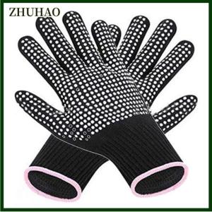 ZHUHAO 1ชิ้นใหม่ที่ยืดผมสองด้านดัดลอนผมทนความร้อนเครื่องมือร้านทำผมถุงมือความร้อนจัดแต่งทรงผม