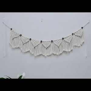 25x120cm Boho Hand-Woven Macrame Tapestry Bohemian Wall Hanging Tapestry Window Door Curtains Wedding Background Home Decoration
