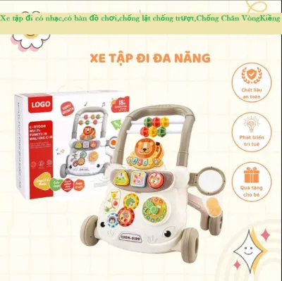 Đồ Chơi Xe Tập Đi Đa Năng Có Nhạc Chống Lật Chống Trượt Chân Vòng Kiềng Điều Chỉnh Tốc Độ Đi Xe tập đi 5in1