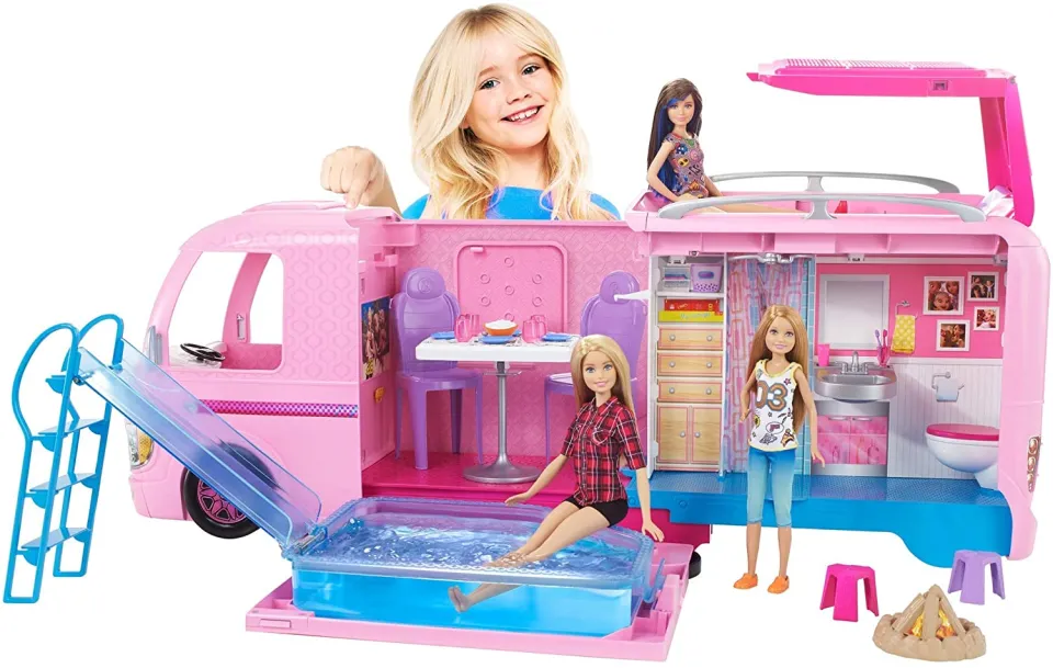 Mattel Barbie Large Dream Camper DreamCamper Van House Car PINK Dollhouse Doll House Lazada Singapore