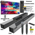 Rsionch Sound bar With Mic Home TV Speaker Surround Sound Soundbar Bluetooth 5.0 Wireless 3D Bass Sound bar Built in Subwoofer for PC TV Desktop PS4 Projector. 