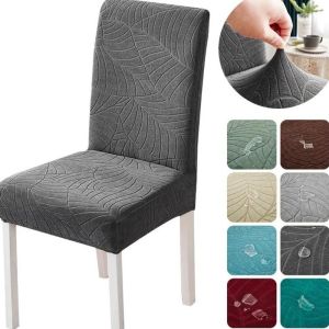 YUNAFIN Stretch Jacquard Waterproof Chair Cover Elastic Spandex Slipcover Dining Chair Cover  High Back Jacquard Chair Cover Dining Room