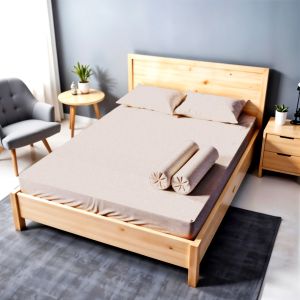 Eiyogen - Sprei Set 180x200cm Motif Polos Emboss Mewah Dan Elegan