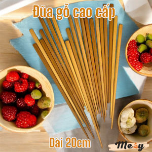 10 đôi đũa gỗ tự nhiên cao cấp Mesy dài 20 cm cho bàn ăn