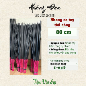 [200 nén - 80 cm] Nhang Sào Se Tay Thủ Công Nhang Trám Đen Hương Đen Làng Chóa