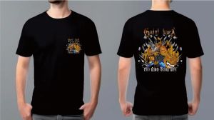 kaos wayang gatotkaca warna hitam bahan katun kombet premium adem nyaman tebal big size jumbo dewasa