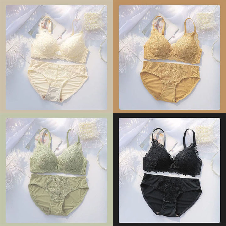 Sexy Women Small Breast Bra Lace Underwear Set