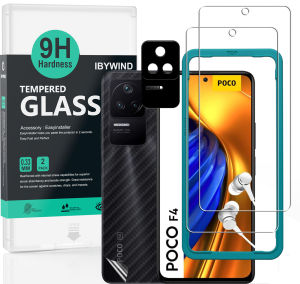 Poco F4 5G  by Ibywind ฟิล์มกระจกกันรอย[2 ชิ้น] มีฟิล์มกันรอยกันรอยเลนส์กล้องฟิล์มกันรอยคาร์บอนไฟเบอร์ด้านหลังและชุดติดตั้งง่าย
