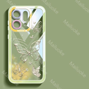 เคส OPPO Reno 14 13 12 5G เคส OPPO Reno 14 13 12 Pro 5G เคส OPPO Reno 14F 13F 12F 5G ใสลายผีเสื้อเคสมีช่องนิ่มกันกระแทกแบบหนา