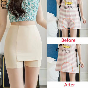 FSDZ Ice Silk High Waist Safety Pants Boxer Women Thin Sliming Fit Womens Summer Shorts Double Layer Seamless Skirt Shorts