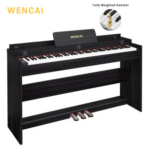 WENCAI Digital Piano 88 Keys Upright Fully Weighted Electric Pianos Wooden Classic 88 Keys Hammer ActionElectronic Piano Keyboard for BeginnerProfessionalTriple Pedal With Cover
