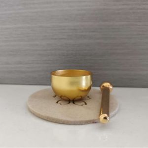 DIVATEN with Mallet and Ball Singing Bowl Set Mini Handmade Copper Chant Bowl  Brass Meditation Sound Bowl For Yoga Meditation