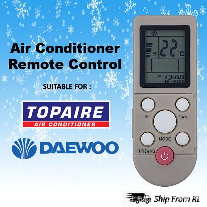 Topaire/Daewoo air cond aircond air conditioner remote control