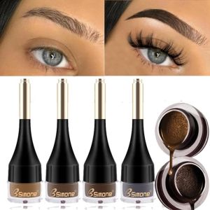 [Medona]4 Color Air Cushion Eyebrow Cream Natural Brown Enhancers Long-lasting Waterproof Dye Eye Brows Gel Brown Tinted Liquid Without Smudge Eyebrows Tint Makeup