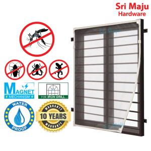 MAJU MNS-SE9 DIY Mosquito Net For Iron Grill Frame Window Screen Mesh Insect Jaring Nyamuk Tingkap (Iron Grill Frame)