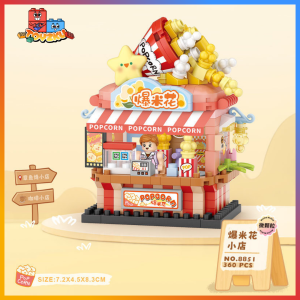 Toyzku LOZ IDEAS Street Shop Building Blocks Ice Cream Cafe Popcorn Takoyaki Mini Brick Toy Boy Girl