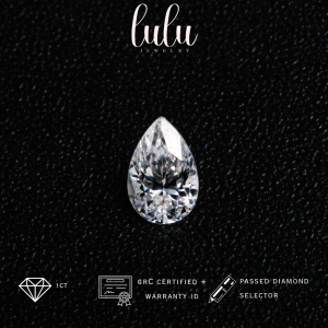 Lulu Moissanite Jewelry - Perhiasan Wanita Batu Permata Moissanite 1 Carat - Pear Cut Moissanite Gemstone 1CT Sertifikat GRA