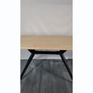 Vedourstyle Super Top Dining Table Cafe Modern Restaurant Butterfly Rack Solid Meja Makan Luxury