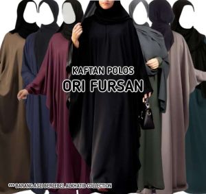Kaftan Warna Polos Bahan Fursan Allsize: Kelelawar & Dress Muslim