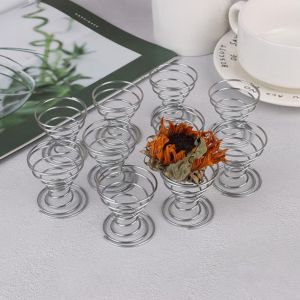 UDIEOA  3Pcs/set Spring Wire Air Plant Stand Stainless Steel Pineapple Base Spring Wire Egg Tray Miniature Gardening Decor Mini Spring Base Holder Tea Drain Holder