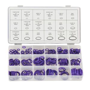 LUMIQLO 270Pcs Tím Xanh Bộ vòng đệm kín Vật liệu HNBR Vòng cao su Bộ vòng cao su làm lạnh Dụng Cụ Chuyên Nghiệp 18 kích cỡ Gioăng cao su điều hòa ô tô Sửa chữa điều hòa ô tô