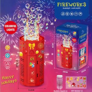 2026 Christmas Gift New Year Firework Bubble Machine For Party Electric Bubble Machine Xmas Decor