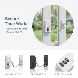 OOC Combination Lock Chain Window Restrictor Lock Adjustable No Drilling Password  Child Safety Lock Window Limiter Adjustable Chain Strap Drawer Refrigerator Lock Drawer