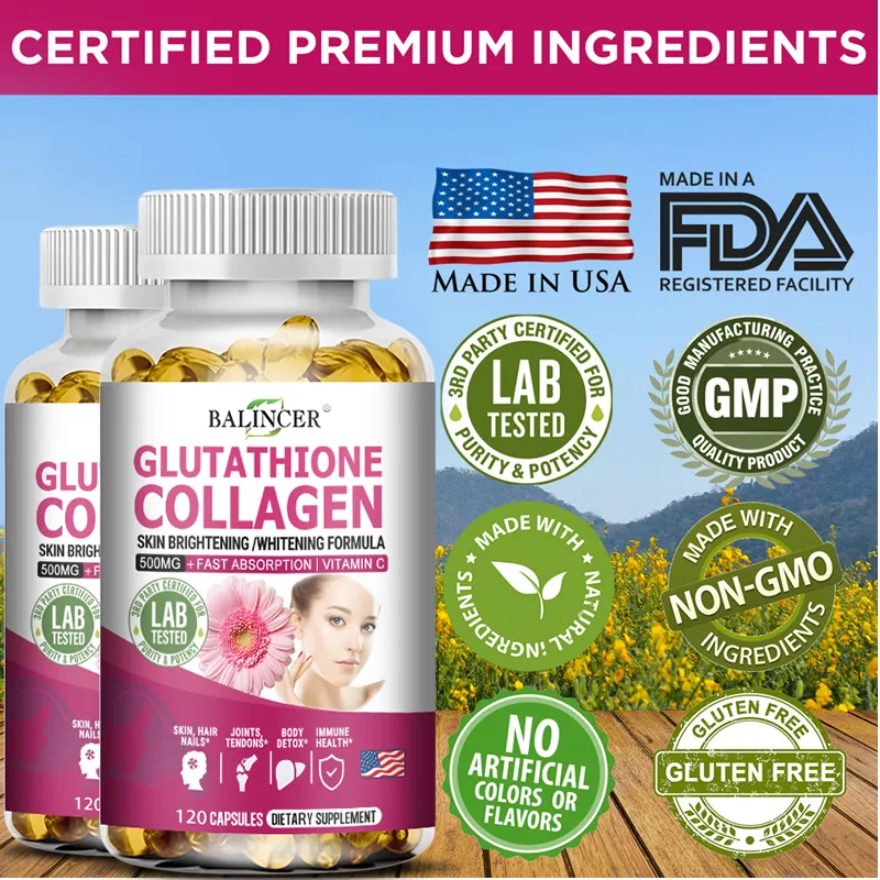 BALINCER Glutathione & Collagen Capsules - Pemutih & Pelembab Kulit dengan  Vitamin C - 120 Kapsul Pemutih Dan Pelembap Kulit Vitamin C Untuk  Kecantikan Antioksidan Untuk Mencegah Penuaan - Lazada