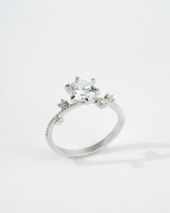 MINIMALIST LAB 925 Sterling Silver Elijah 1ct Moissanite Bloom Ring Cincin Moissanite