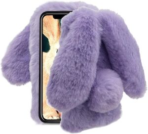 For Google Pixel 8 Pro Pixel 6 Pro Pixel 7 Pro 5A 6A 7A Case Rabbit Warm Furry Fluffy Ball Hair Plush Bumper Case Cover