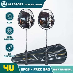 ALPSPORT RR 4U 25LBS- Badminton Racket Original Design Carbon Fiber Professional Offensive Racquet