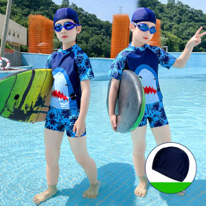 Đồ Bơi Bé Trai Bộ Bơi Bé Trai Thiết Kế Họa Tiết Cá Mập Chất Liệu Co Giãn Bộ Đồ Bé Trai Cho Bé Từ 18-45kg HB2237