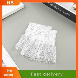 HB Women Fake Arm Sleeves With Short Tassels White And Black Pleated Cuff Beautiful Lace Accessories Outdoor Embellishments