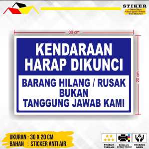 STIKER KENDARAAN HARAP DIKUNCI