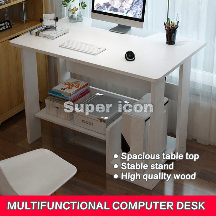 MULTI-FUNCTION DESKTOP COMPUTER TABLE/STUDY TABLE SPACE SAVER WOODEN ...