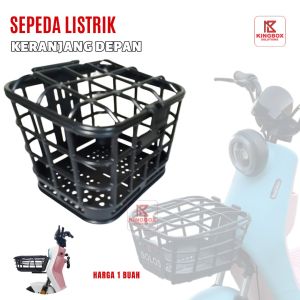 Keranjang Depan Sepeda Listrik Dengan Tutup