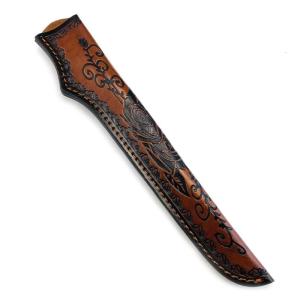 Lightweight Leather Embossed Fixed Blade Handmade Vegetable Tanned Leather Case Home Tool